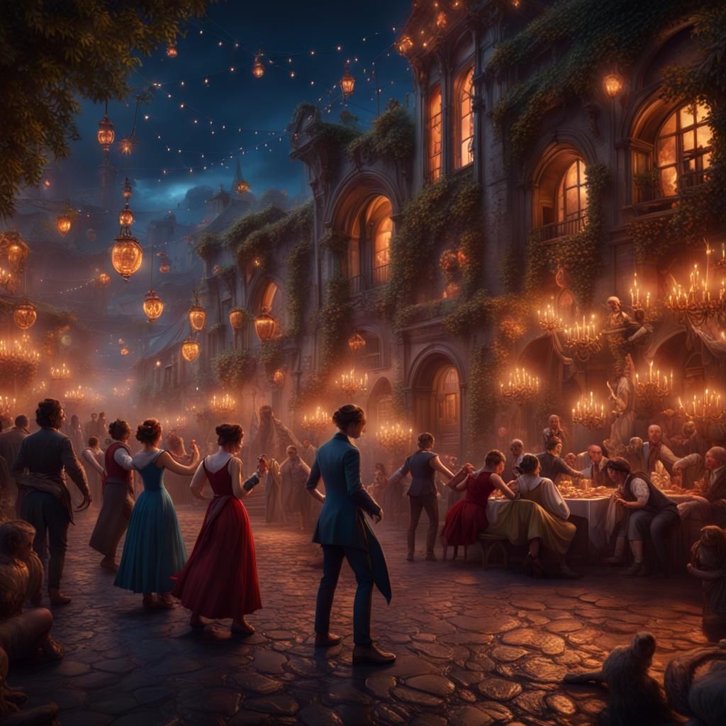 Party Countdown: Detailed Matte Painting in 8K