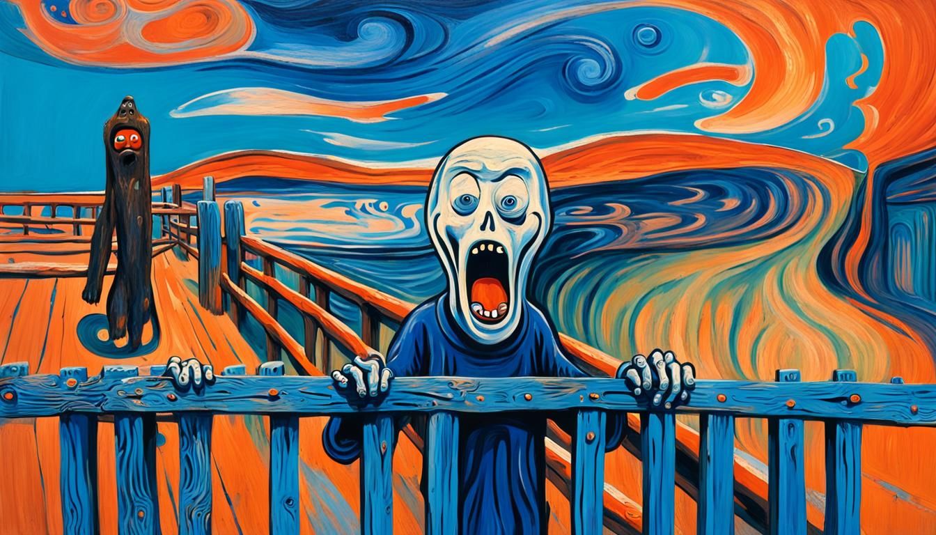 Emotional Anthropomorphic Scream in Expressionist Style