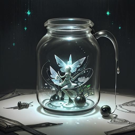 Gothic Cyberpunk Woman in Specimen Jars