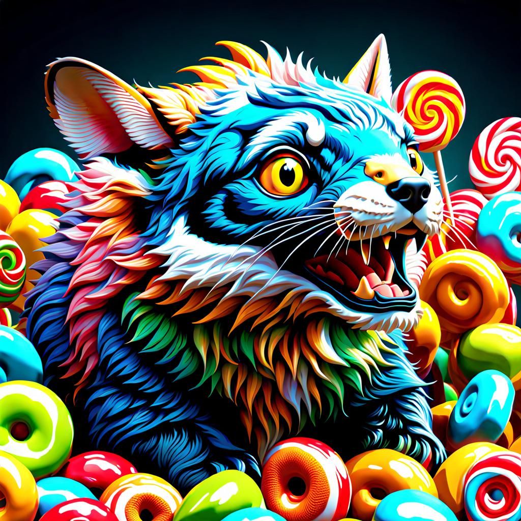 Candy Color Fantasy Animal in Detailed Realism