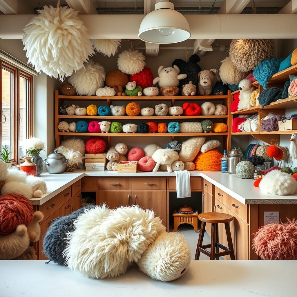 Textural style lab with felt and wool