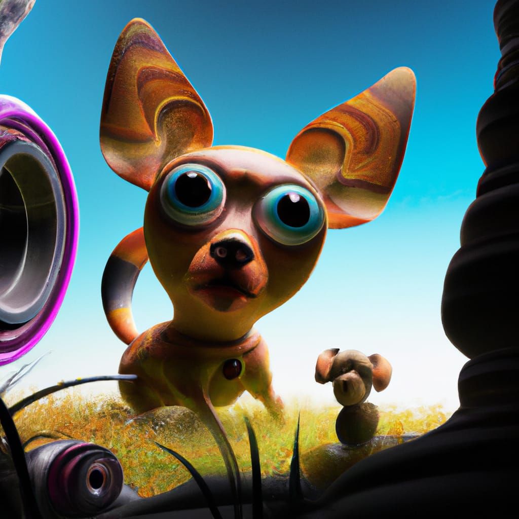 Bug's-Eye View: Chihuahua in Optical Distortion
