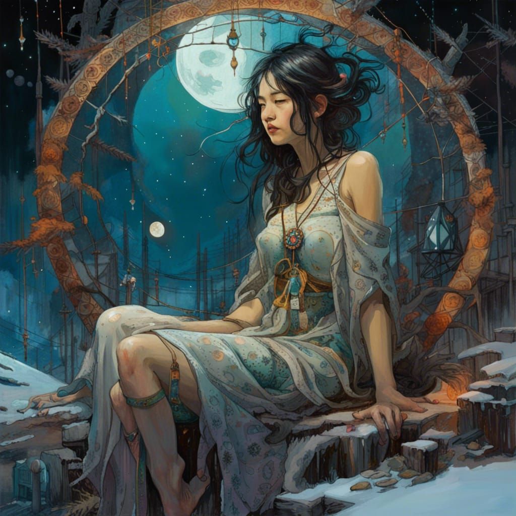Dreamcatcher Moon: A Maximalist Fantasy Nightscape