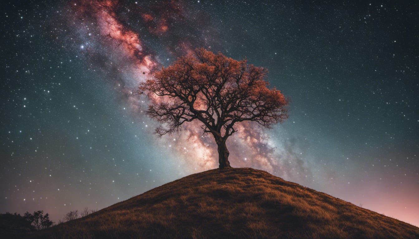 Lone Tree Under Galaxy Sky: Astrophotography