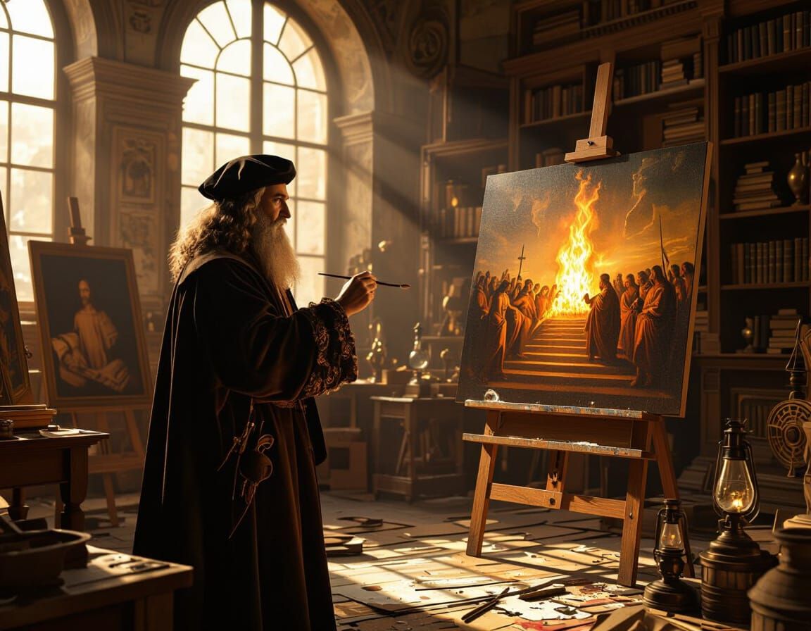 Da Vinci's Studio: Renaissance Realism with Surrealism