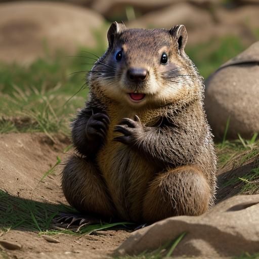 AI Generated Image of a Groundhog