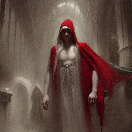 Ghostly Elf in Grey Robes, Gothic Horror Style