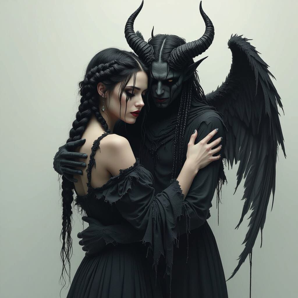 Dark Embrace: A Surreal Biomechanical Depiction