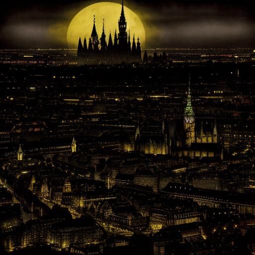 Hamburg Speicher Stadt in Encaustic Gel-Print Style