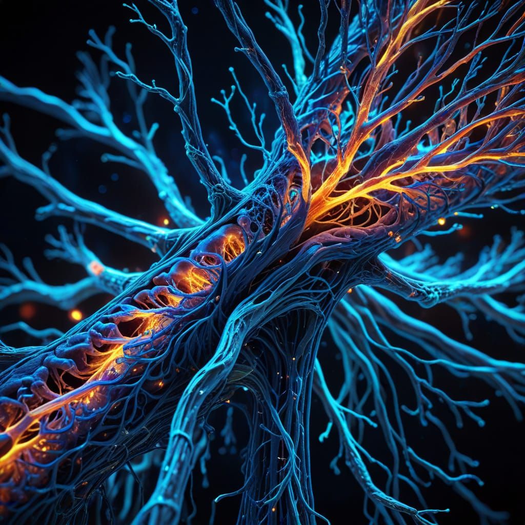 Sci-Fi Art: Myelin Sheath in Neon Colors
