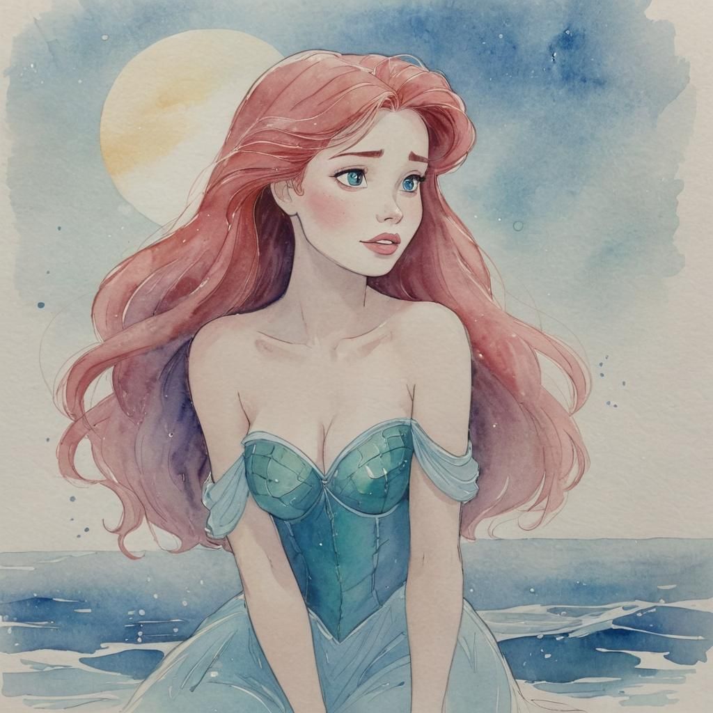 Princess Ariel in Glen Keane Disney Style