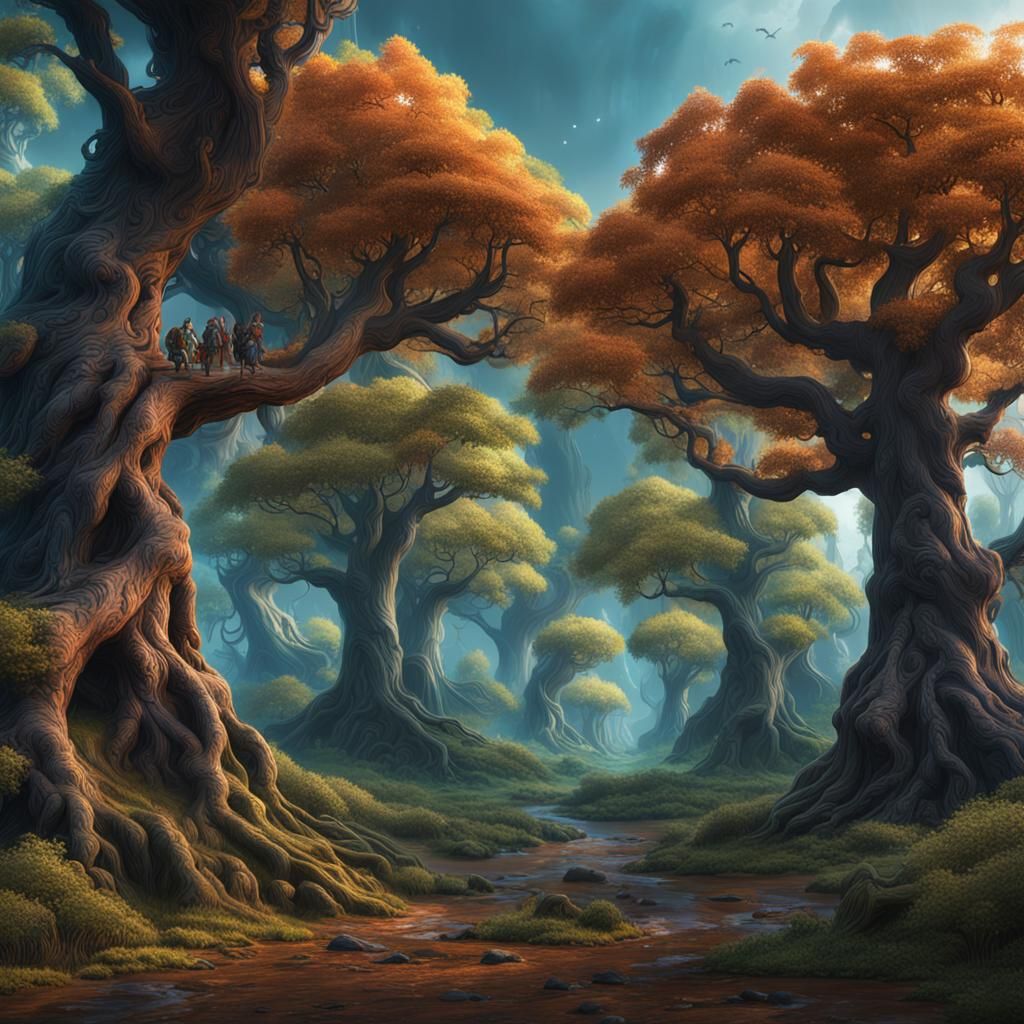 Fantastical Trees in Detailed Matte Painting