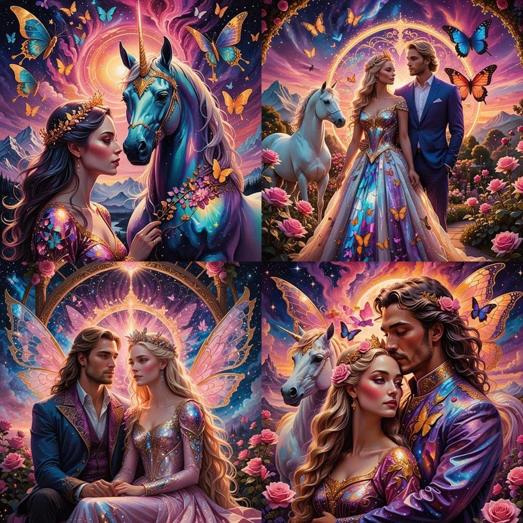 Goddess of the Sunset Galaxy in Love with a Royal Couple