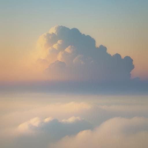 Serene Sunset: Watercolor Clouds in Golden Light