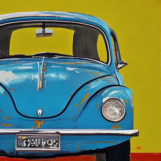 Abstract Duotone Car Painting