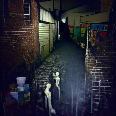 Eerie Dark Alleyway at Night