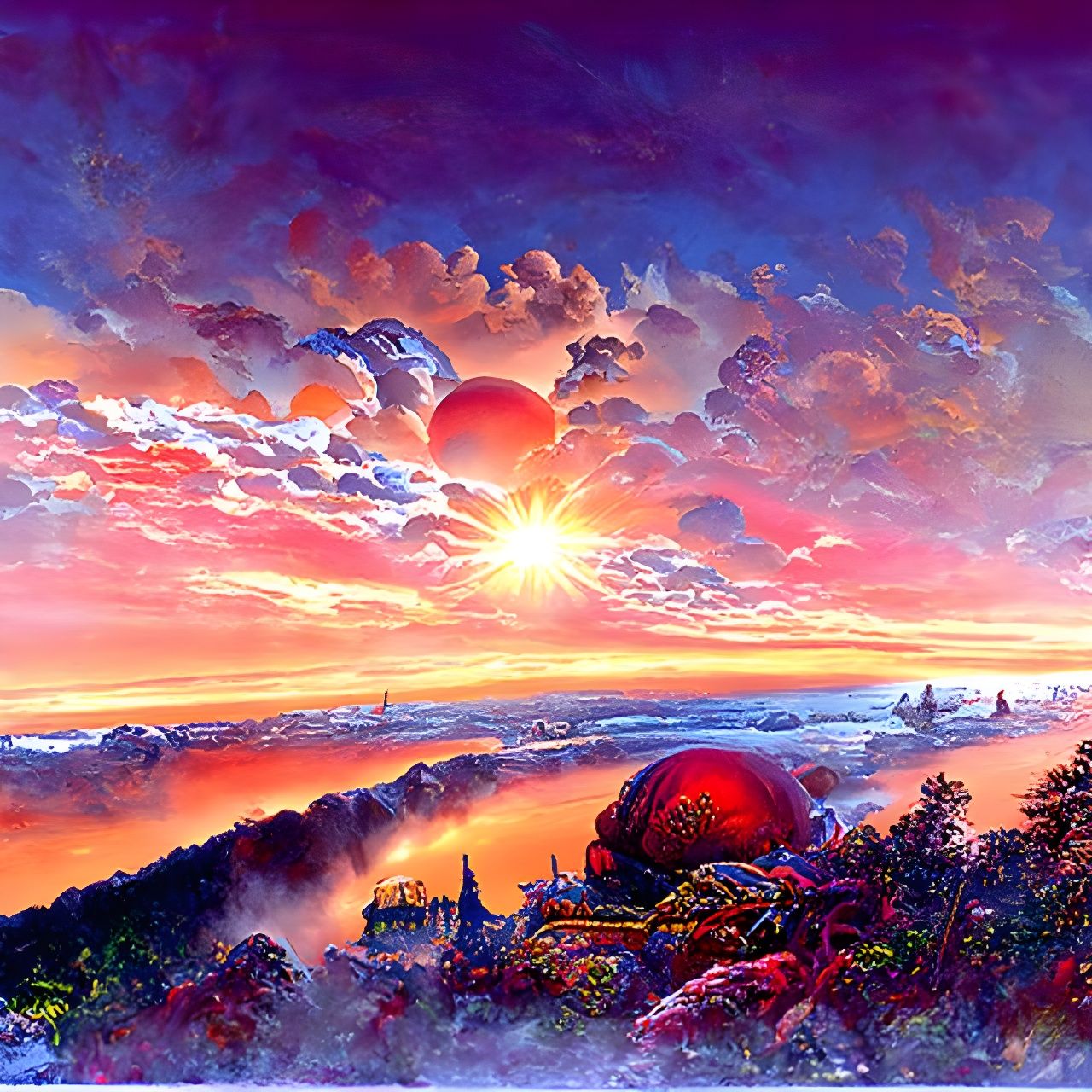 Summer Morning Landscape in Hyperrealistic Style