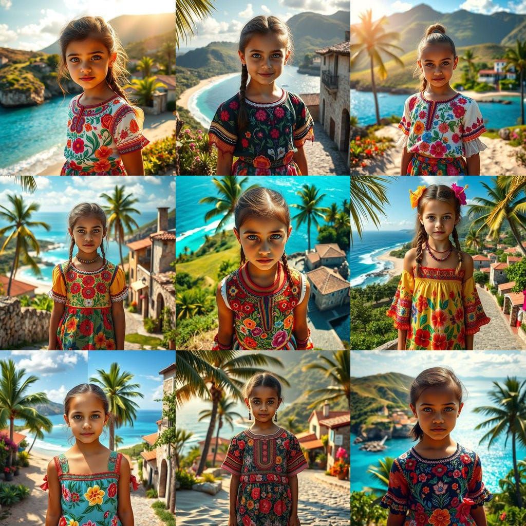 Hyper-Realistic Portrait of a Young Girl in Traditional Croa...