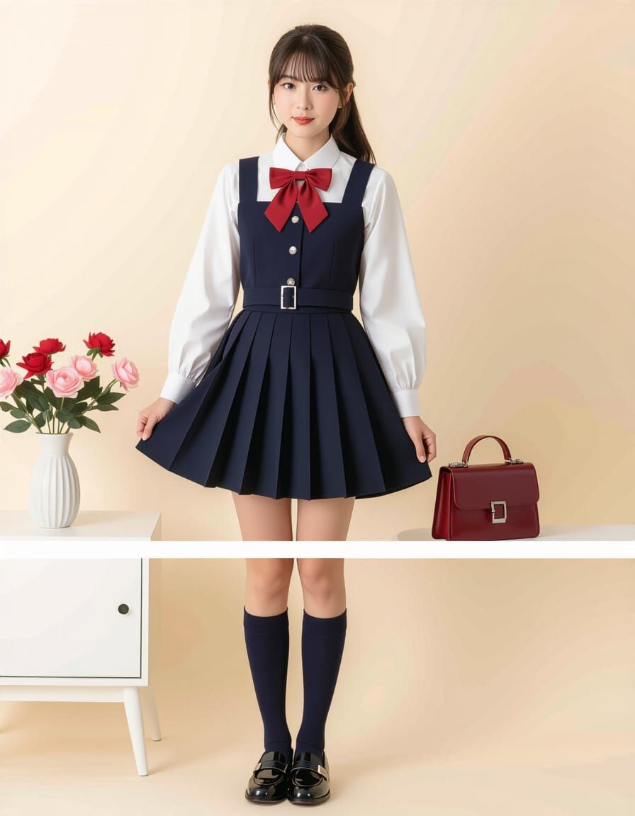 Kaori in Japanese Shrine with Cherry Blossoms