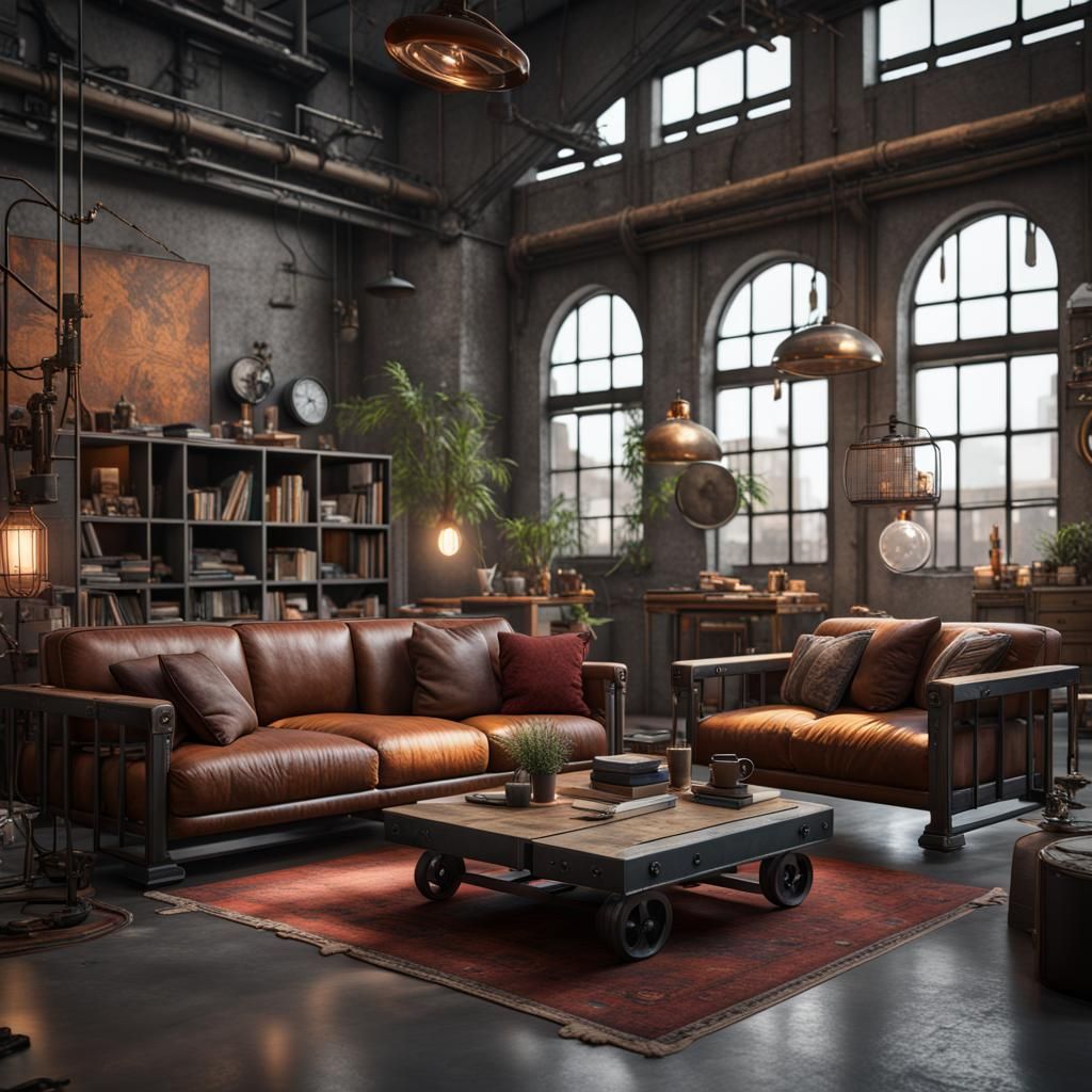 Industrial Interior Design in Detailed Matte Painting