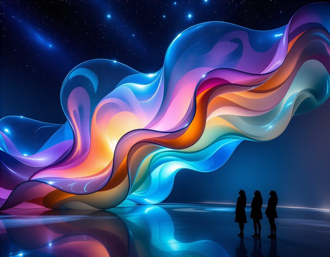 Cosmic Nebula of Blown Glass in Deep Space