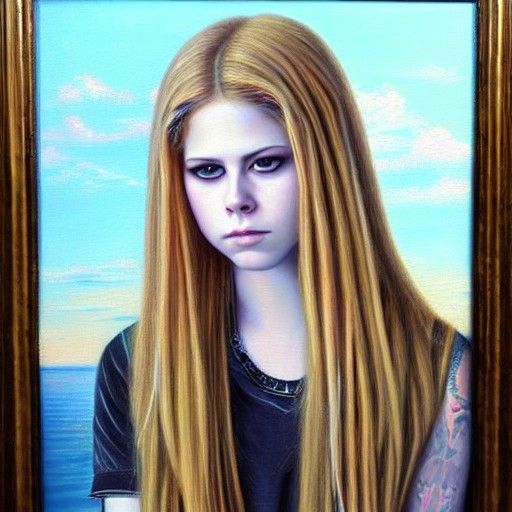 Avril Lavigne as Religious Icon in Oil Painting