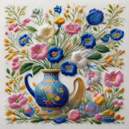 <lora:hand embroidery:1.0> Japanese embroidered sofa cover stands out with hand embroidery in bright colors and elegant ...