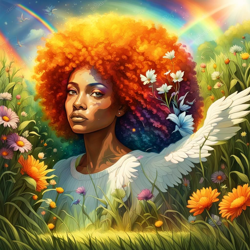 Woman Emerges from Earth in Lush Fantasy Art