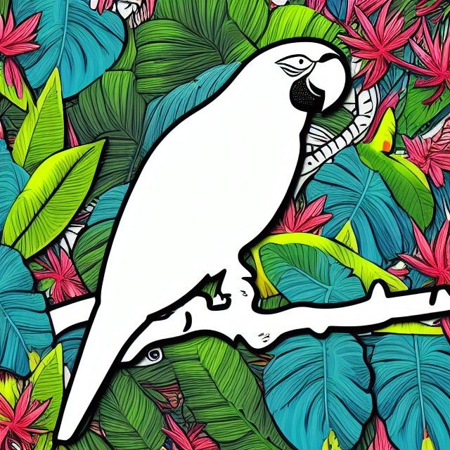 Tropical Parrot Die Cut Sticker Art