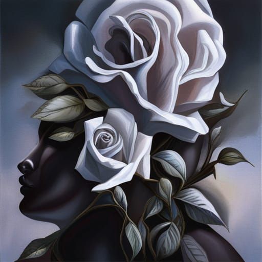 Gothic Nun in Roses at Dusk: Haunting Portrait