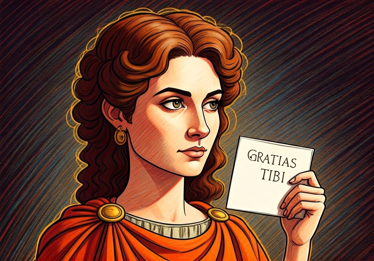 Roman Woman in Vibrant Cartoon Style
