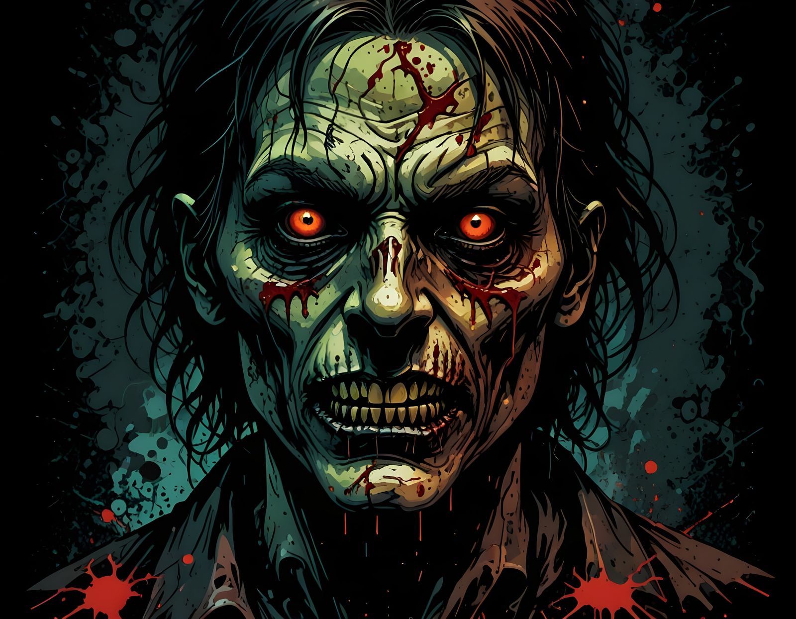 Creepy Zombie Vector Art for Horror Movie Festival