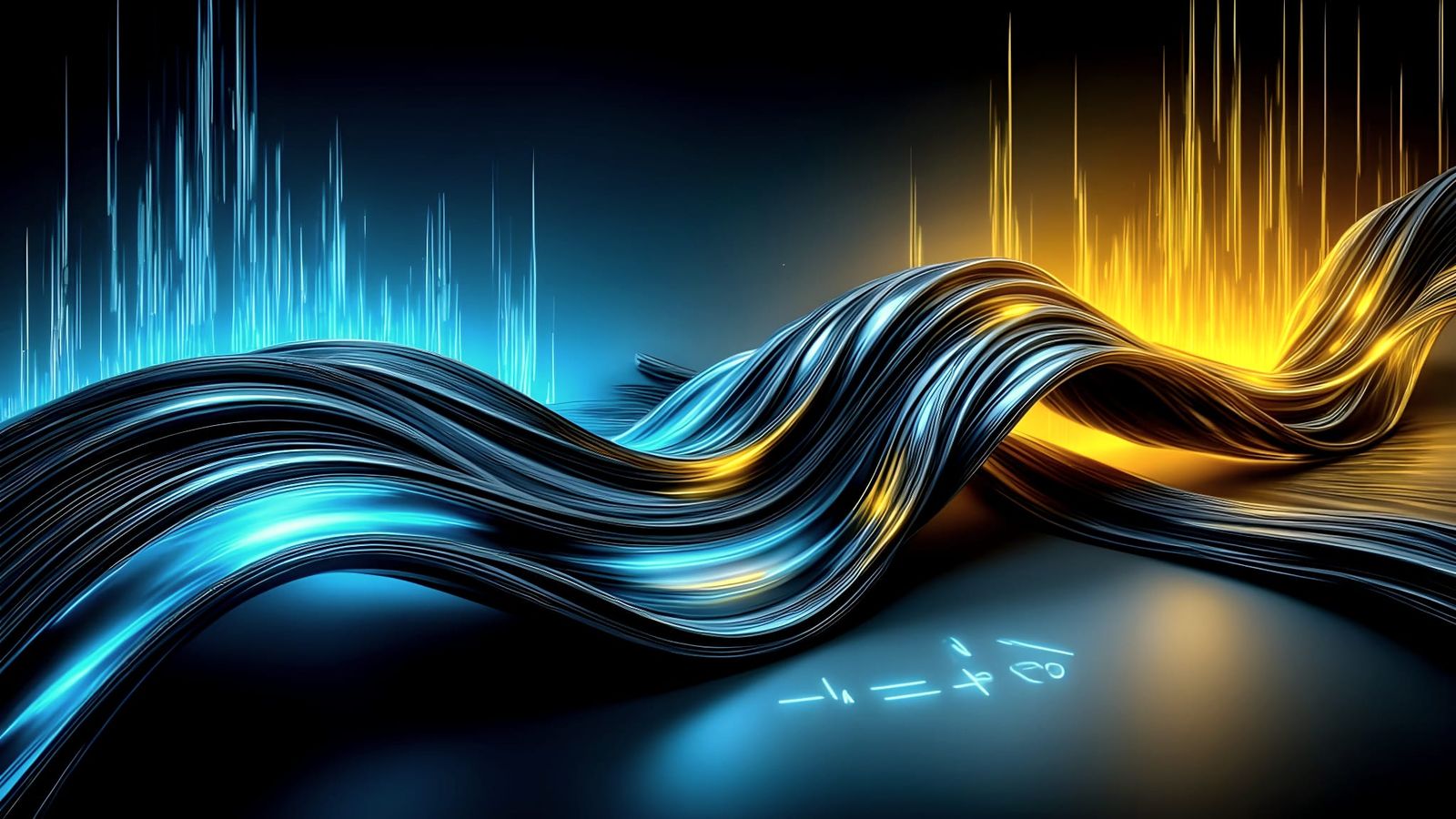 Luminous Chrome Art with Electric Elegance