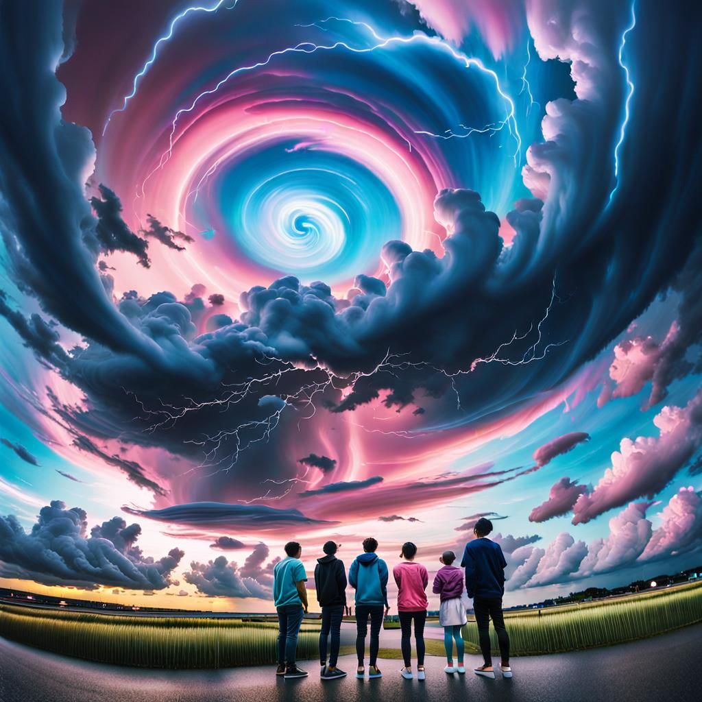 Surreal Sky with Miracle Colors Before Typhoon