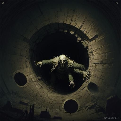 Figures Falling into the Void: Horror Illustration