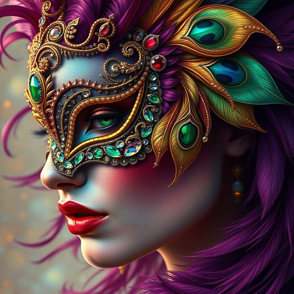 Ethereal Goddess in Opulent, Iridescent Hues