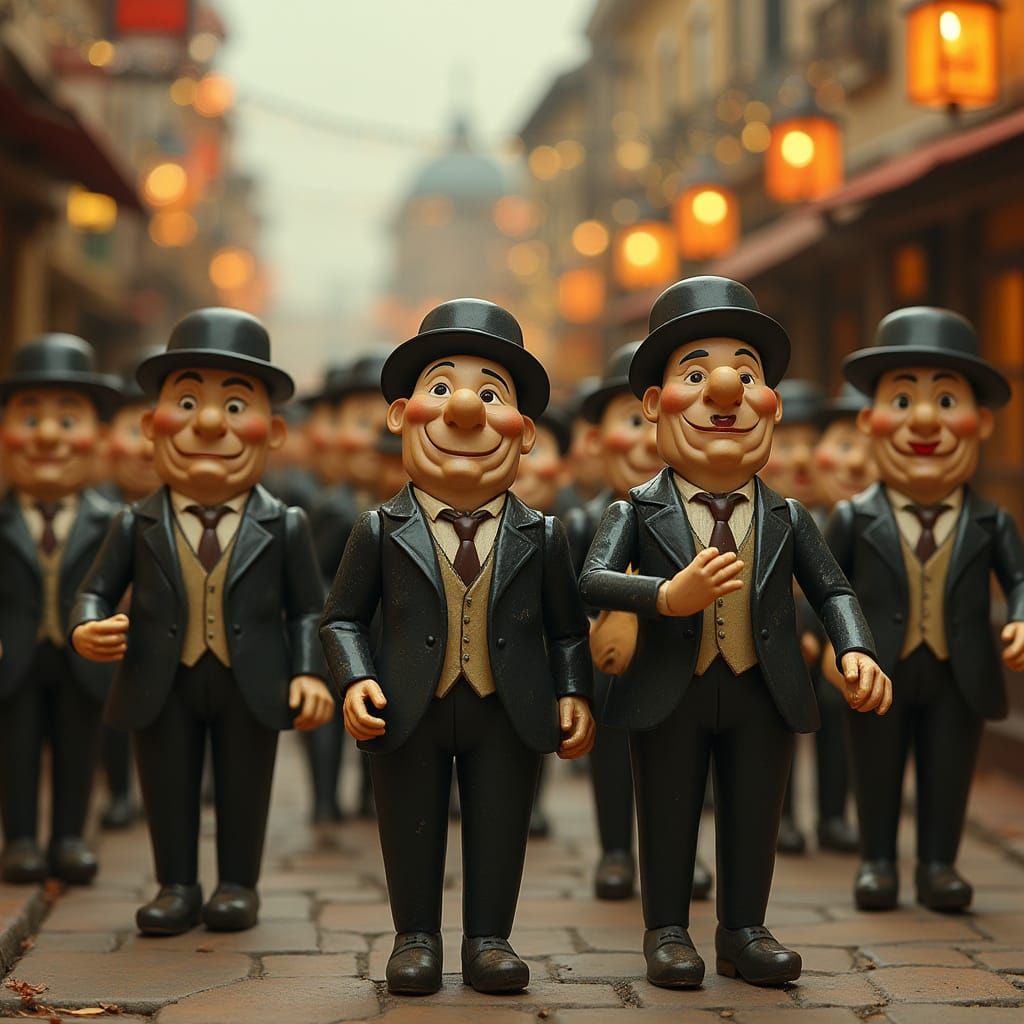 Laurel and Hardy Lead Wooden Soldiers Parade in Nostalgic To...