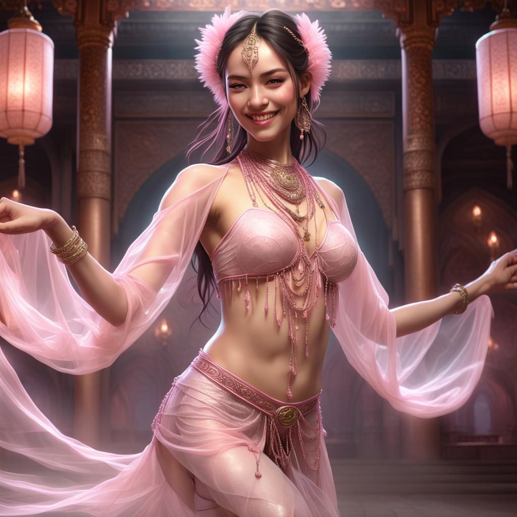 Oriental Dancer in Dreamy Dark Fantasy Style