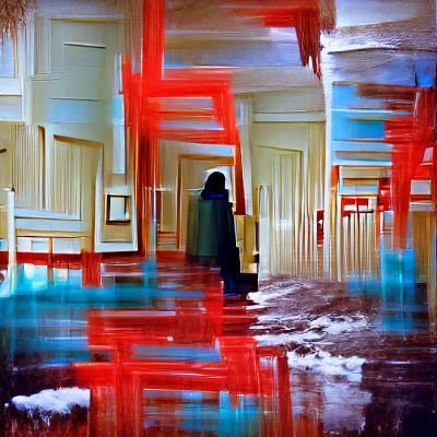 Abstract Dark Winter Scene Inspired by Kubrick