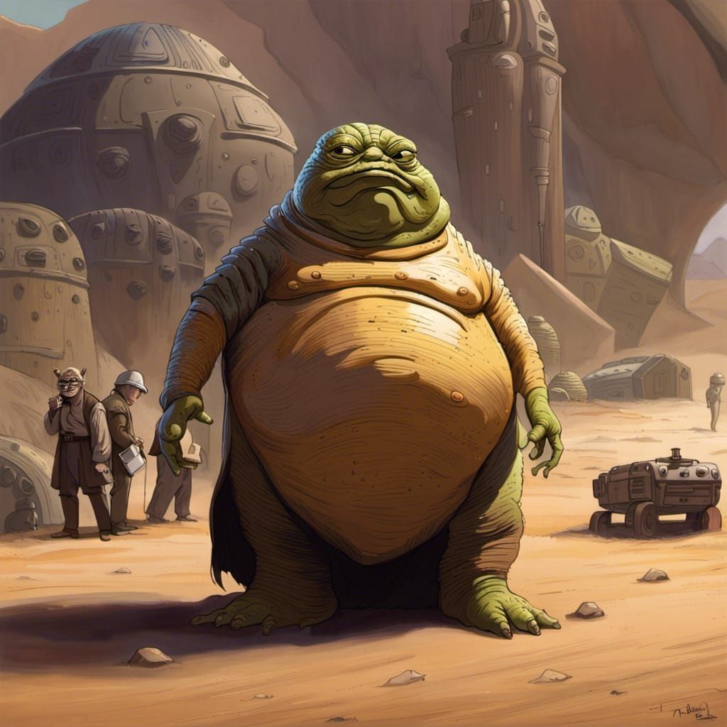 Jabba the Hutt is a notorious, slug-like gangster from the Star Wars universe. He is a crime lord based on the desert pl...
