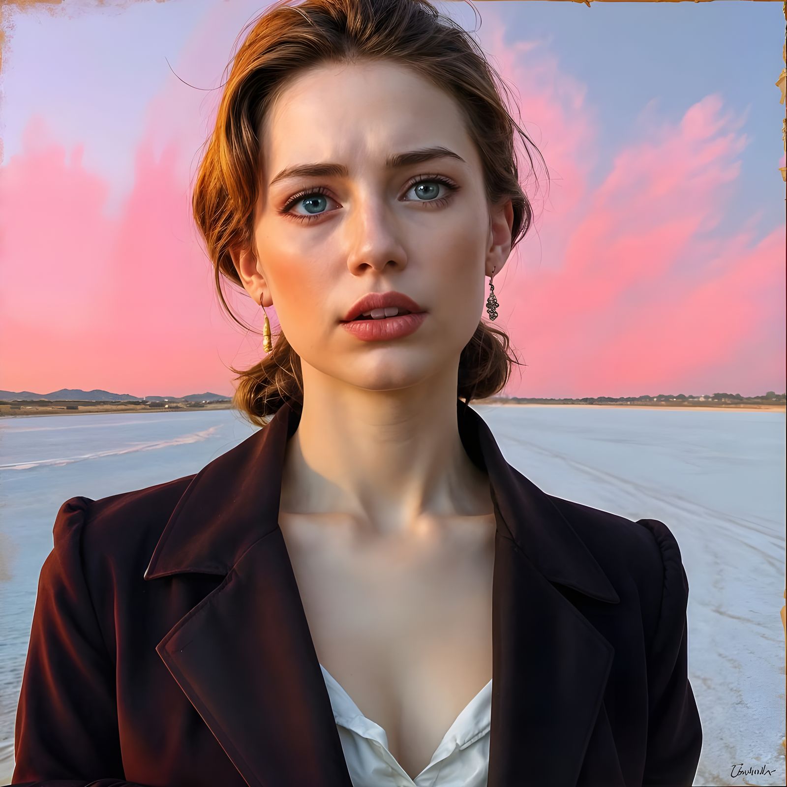 Beautiful Woman with Flu Symptoms in Realistic Style