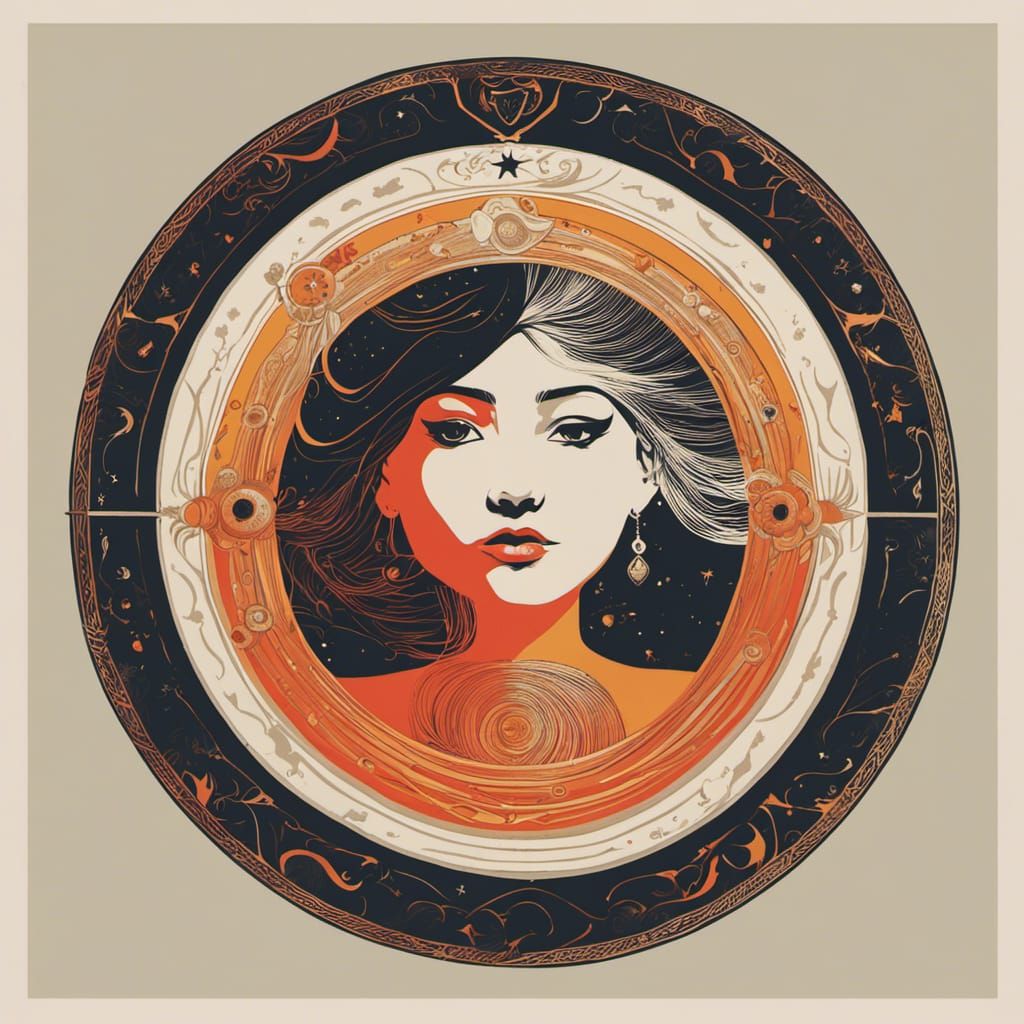 Minimalist Sun Witch and Moon Witch in Vibrant Colors