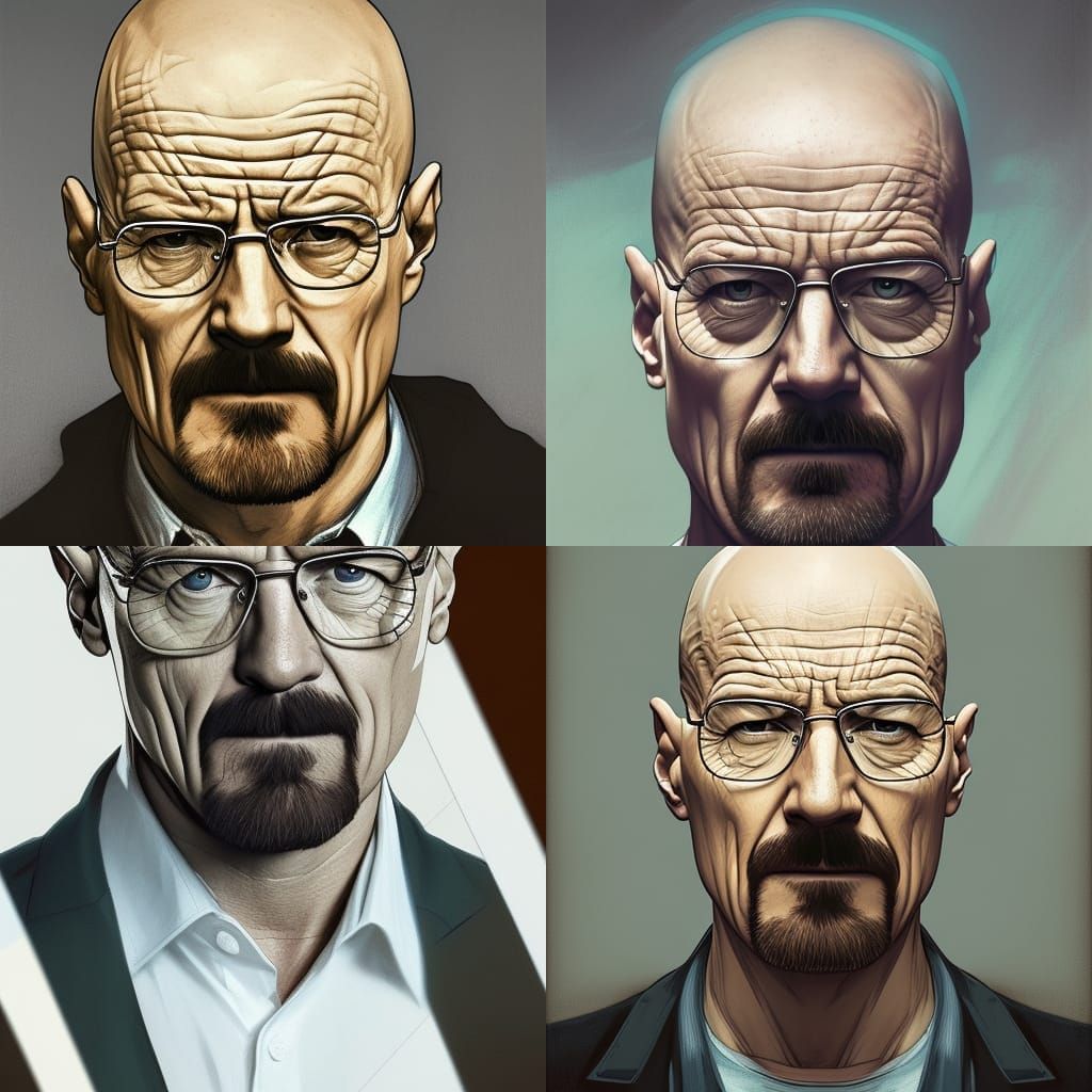 Walter White Portrait in Art Nouveau Style