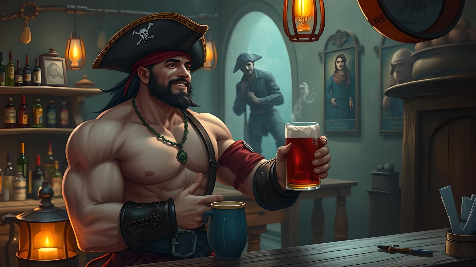 Pirates in a Fantasy Bar, HDR Art
