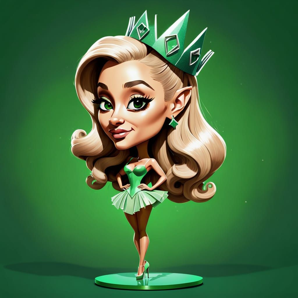 Surreal Oz Princess Glinda in Whimsical Cartoon Style