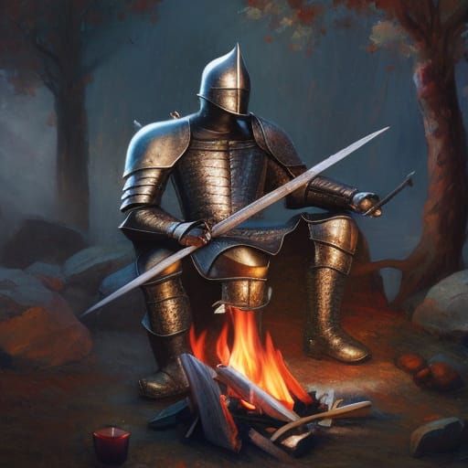 Knight Warmth: Solitude by the Fire