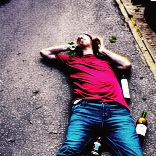 Hyperrealistic Image of Person Asleep on Street