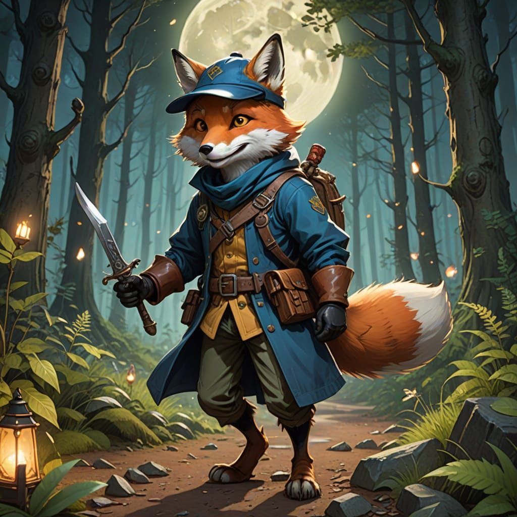 Mischief in the Moonlit Forest: A Fox Rogue's Treasure Hunt