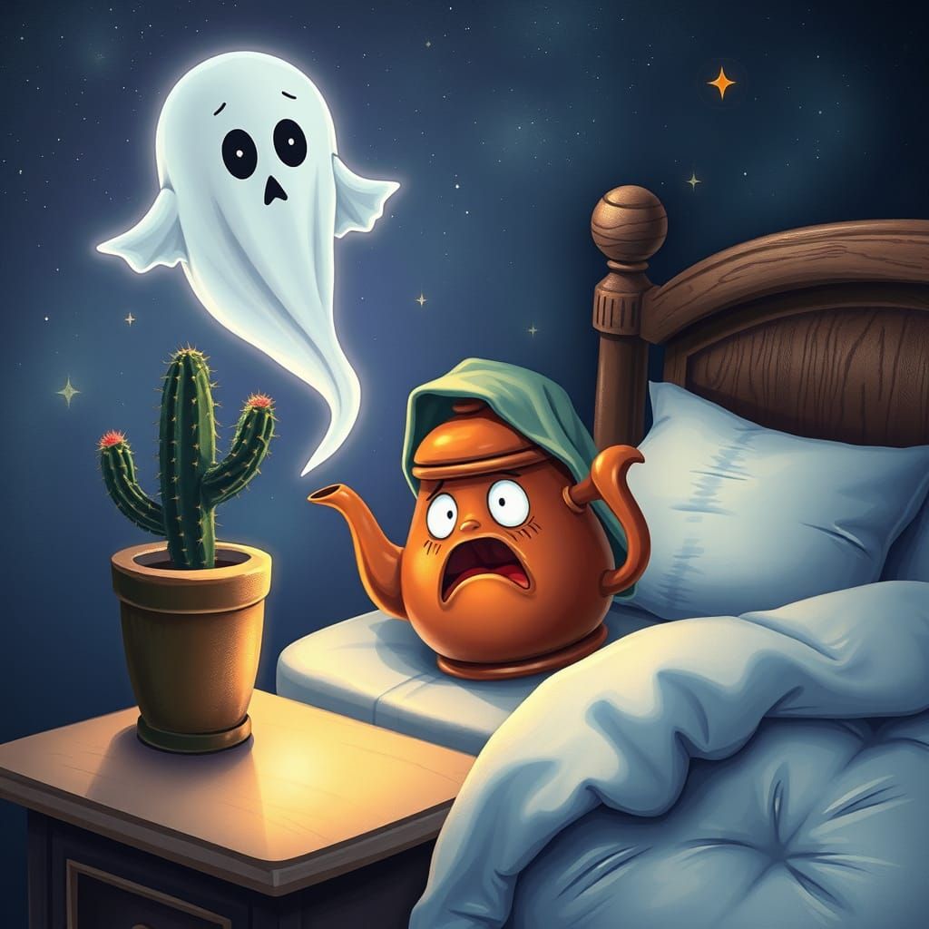 Teapot in Bed Fears Ghostly Encounter