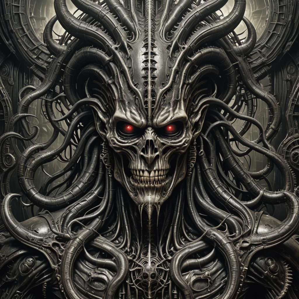 Lovecraftian God of Pain in Giger Style